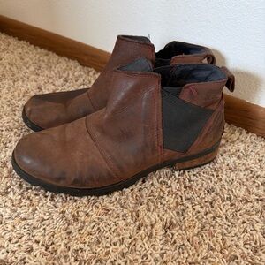 Sorel Brown Leather Ankle Boots